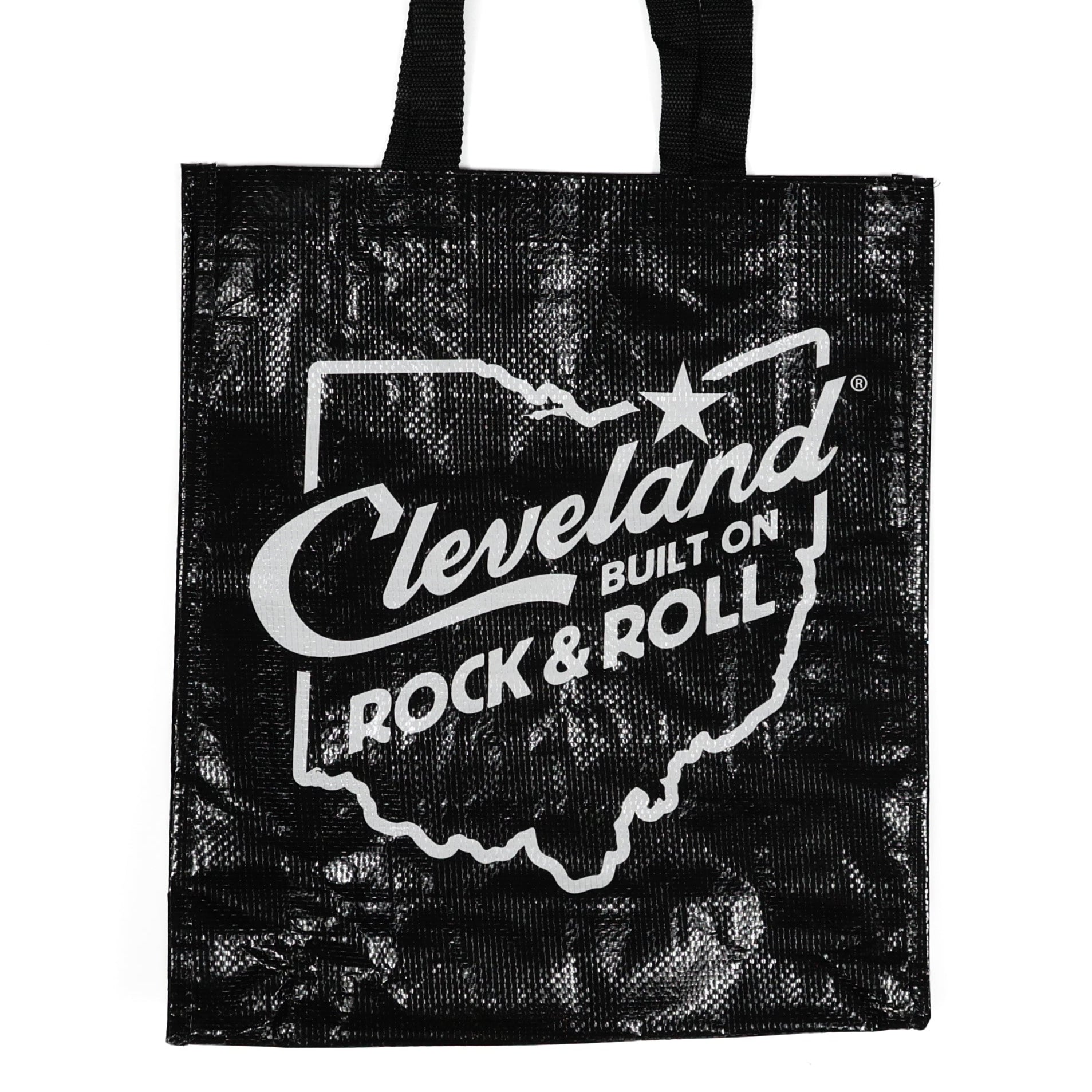 ROCK HALL BUILT ON ROCK AND ROLL RECYCLED TOTE BAG