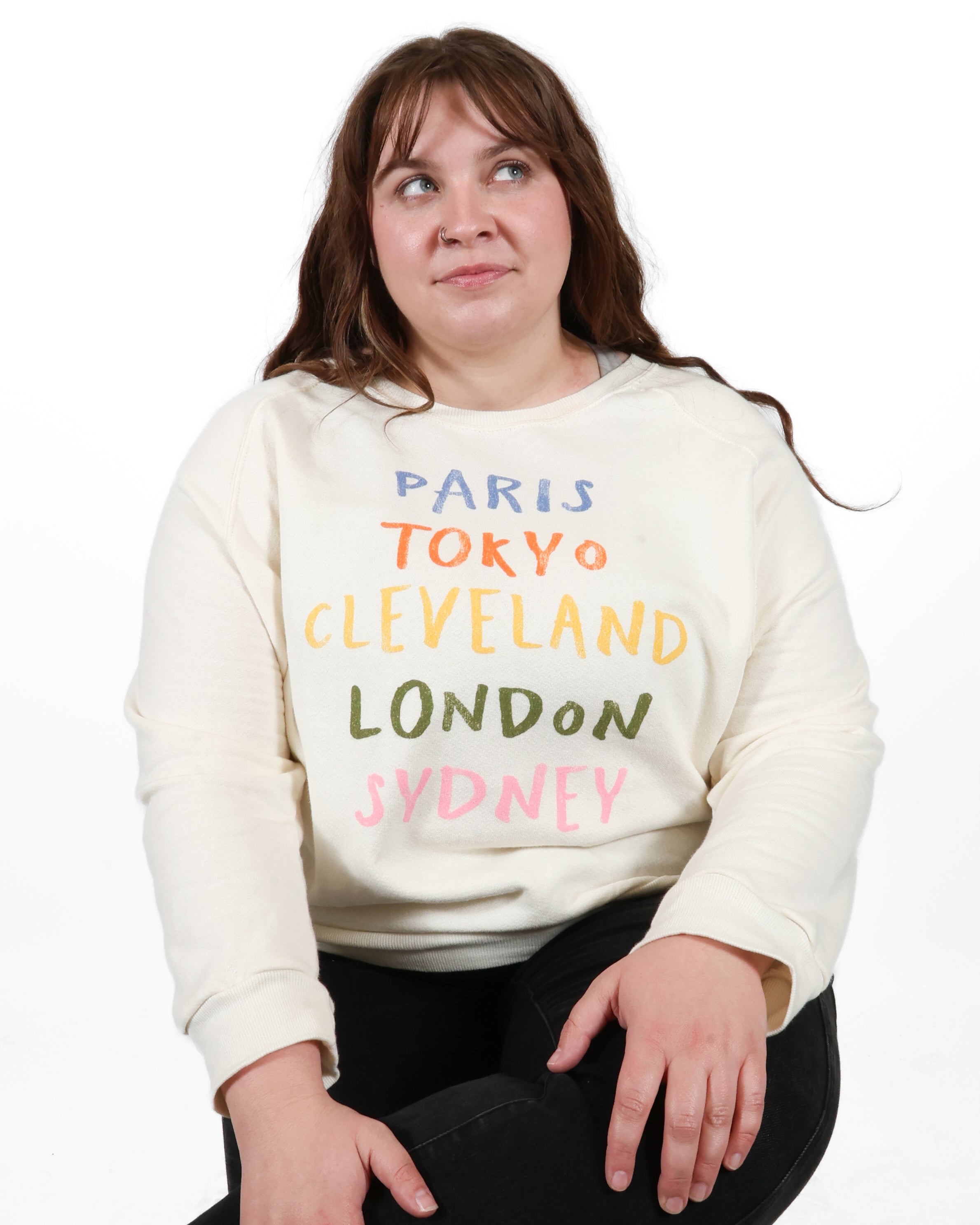 ROCK HALL COLORFUL CITIES FITTED CREWNECK SWEATSHIRT