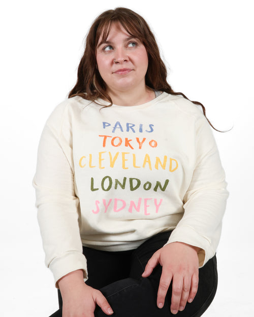 ROCK HALL COLORFUL CITIES FITTED CREWNECK SWEATSHIRT