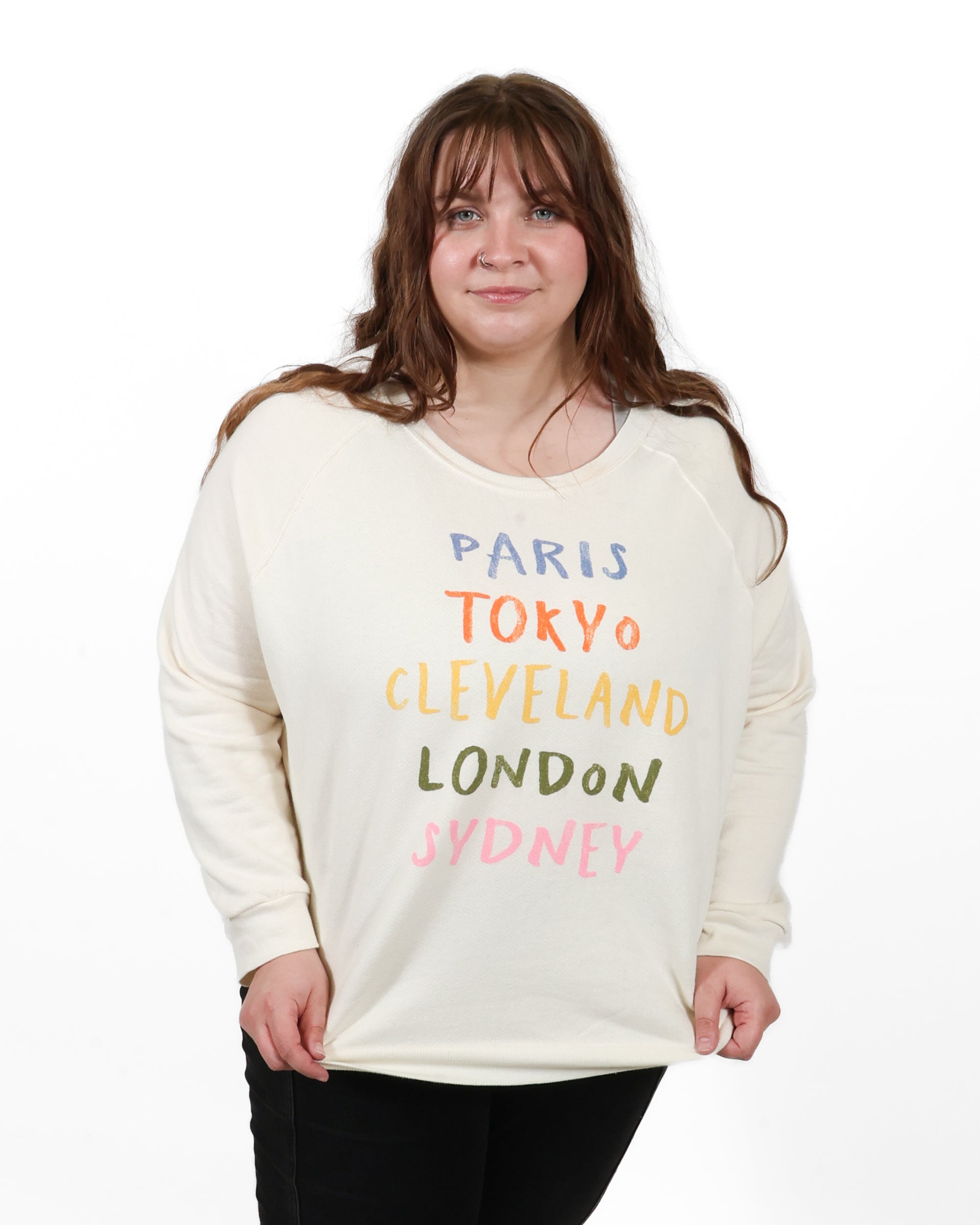 ROCK HALL COLORFUL CITIES FITTED CREWNECK SWEATSHIRT