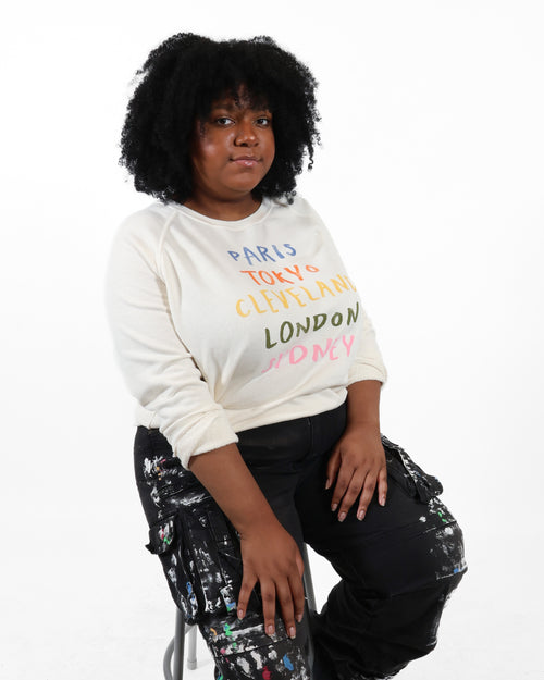 ROCK HALL COLORFUL CITIES FITTED CREWNECK SWEATSHIRT