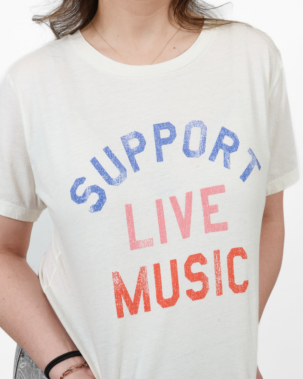 ROCK HALL COLORFUL SUPPORT LIVE MUSIC FITTED T-SHIRT