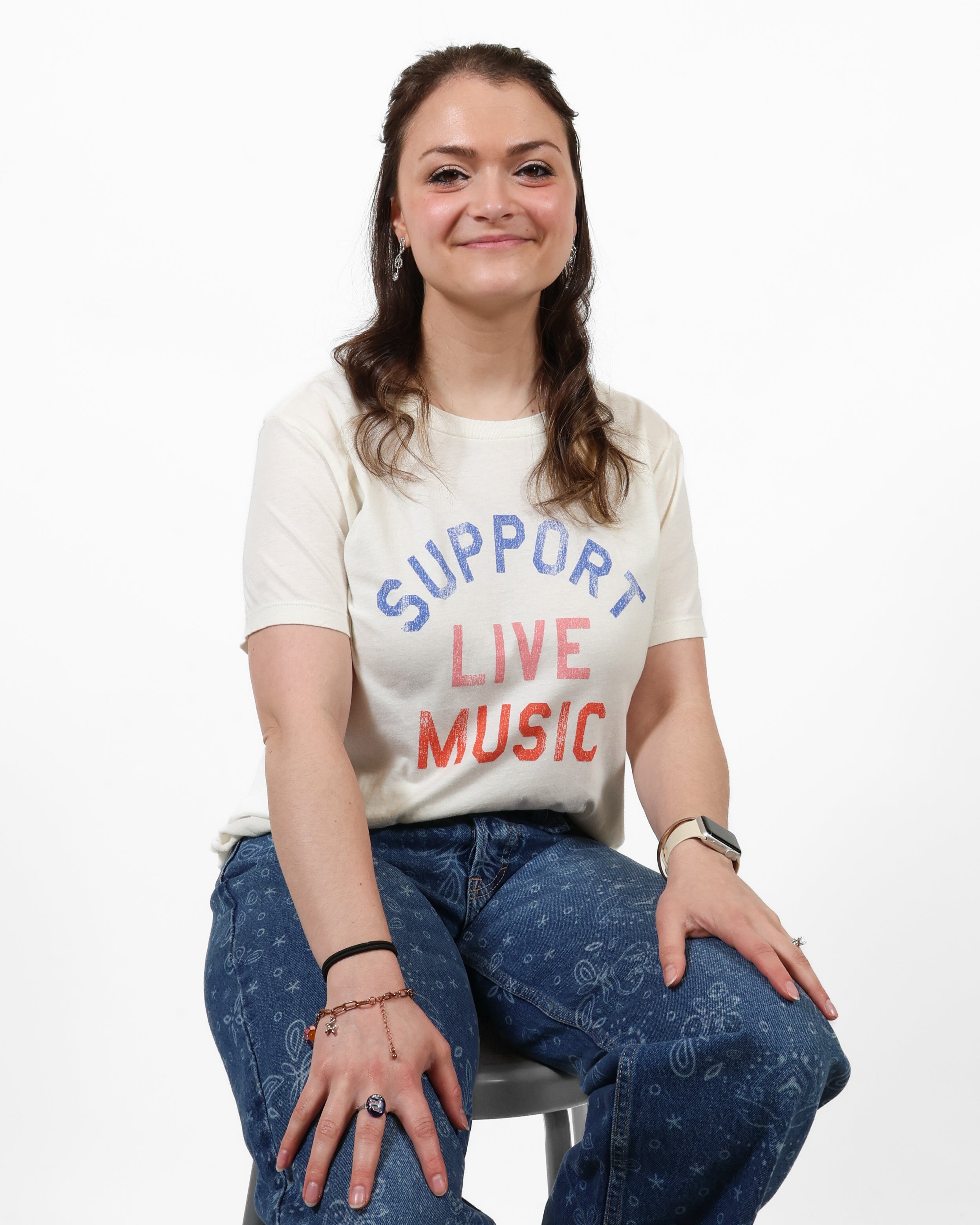 ROCK HALL COLORFUL SUPPORT LIVE MUSIC FITTED T-SHIRT