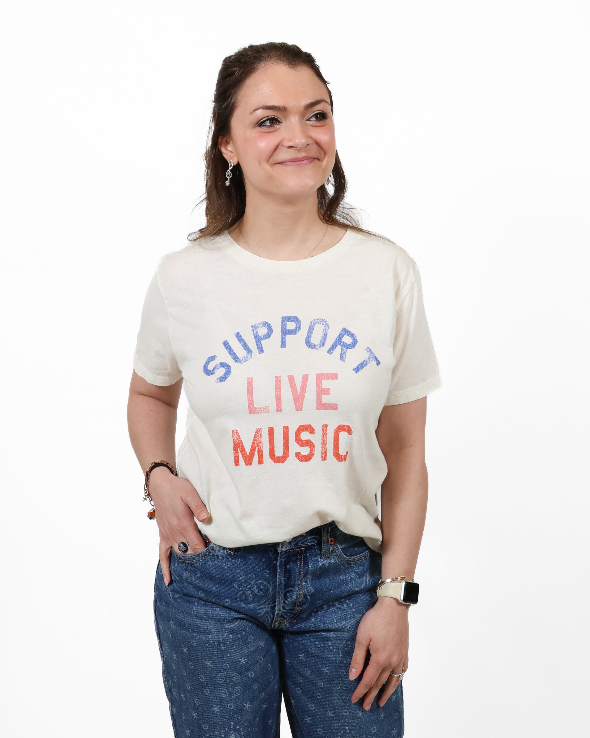 ROCK HALL COLORFUL SUPPORT LIVE MUSIC FITTED T-SHIRT