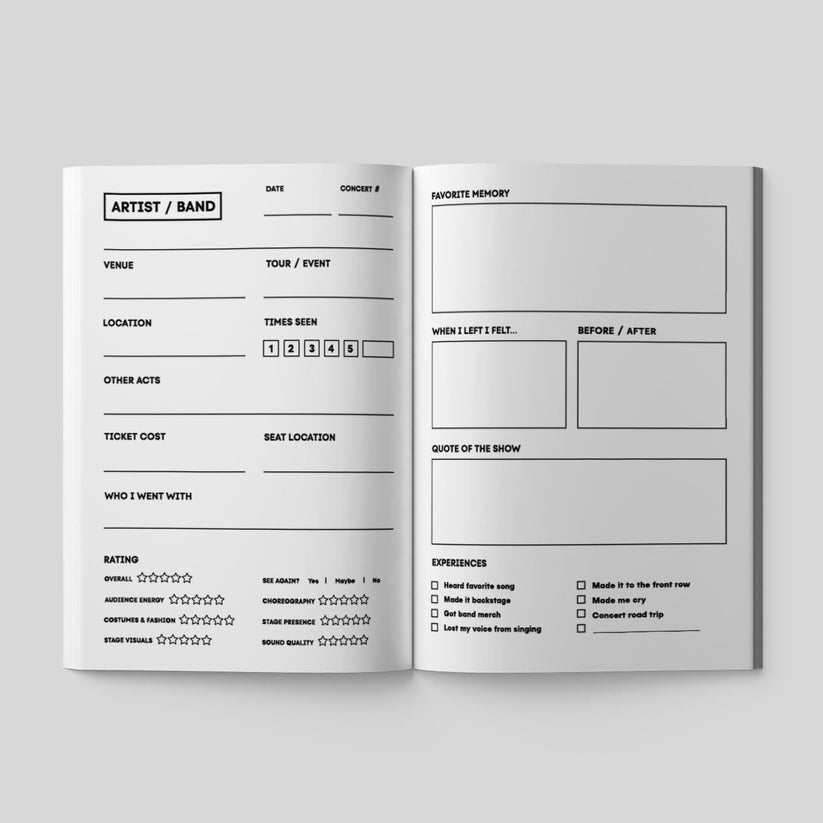 CONCERTS REMEMBERED : CONCERT JOURNAL