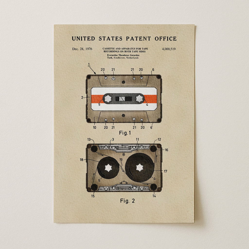 TIMELESS PATENTS - CASSETTE TAPE PRINT