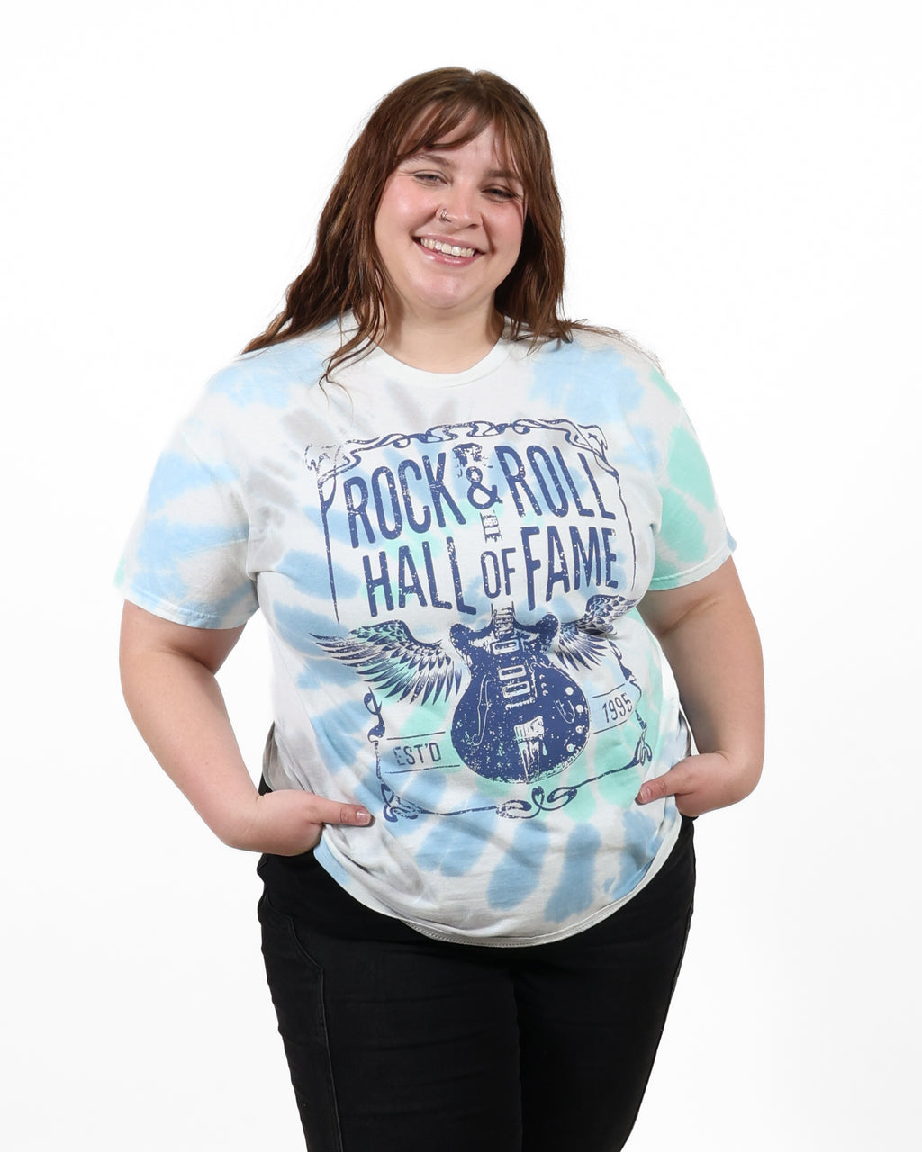 ROCK HALL FESTIVAL GUITAR BLUE TIE DYE T-SHIRT