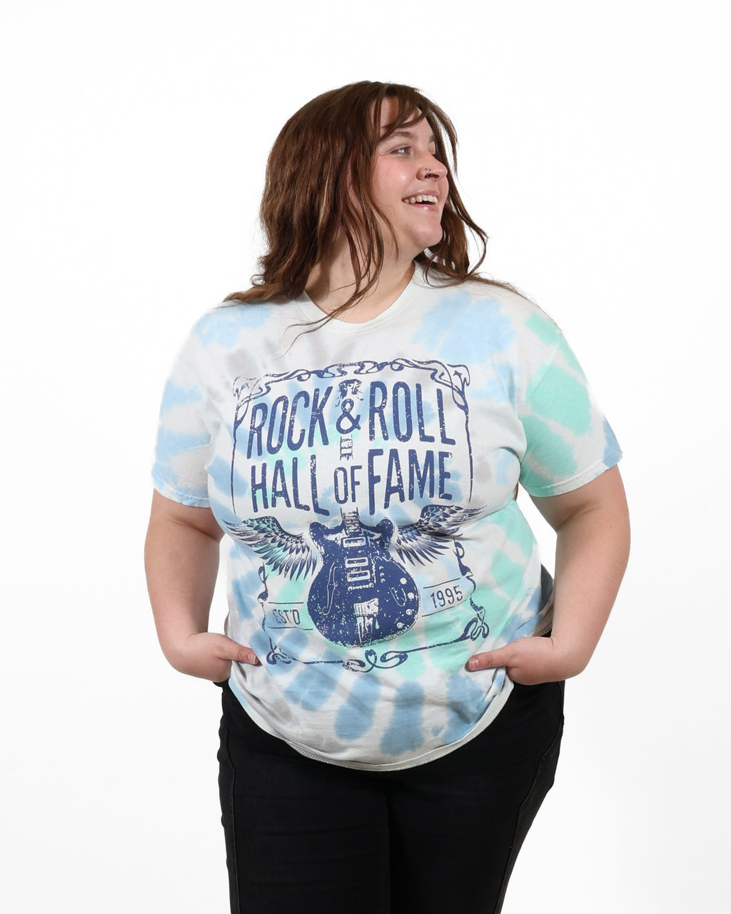 ROCK HALL FESTIVAL GUITAR BLUE TIE DYE T-SHIRT