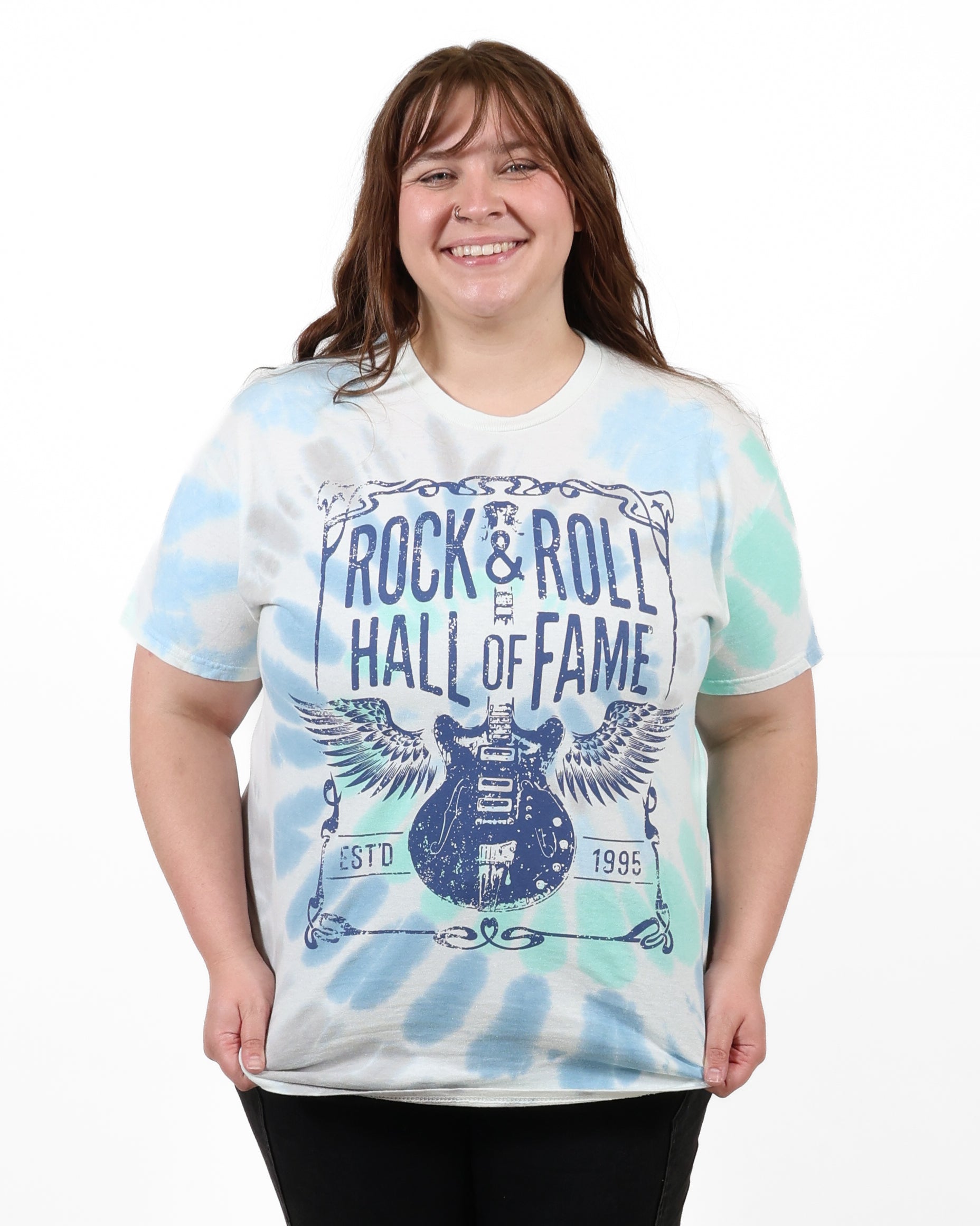 ROCK HALL FESTIVAL GUITAR BLUE TIE DYE T-SHIRT