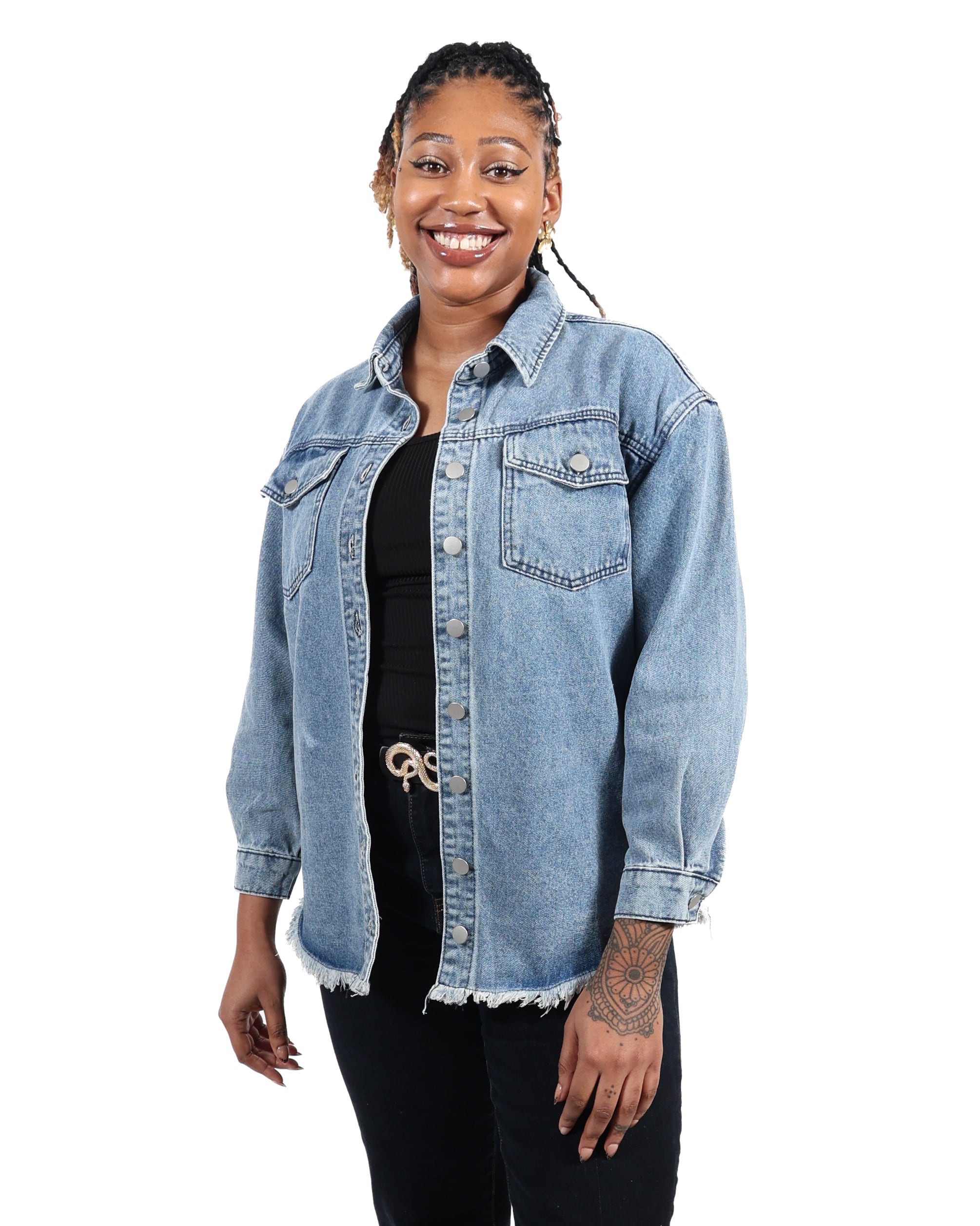 ROCK HALL SUPPORT LIVE MUSIC SCRIPT FITTED DENIM JACKET