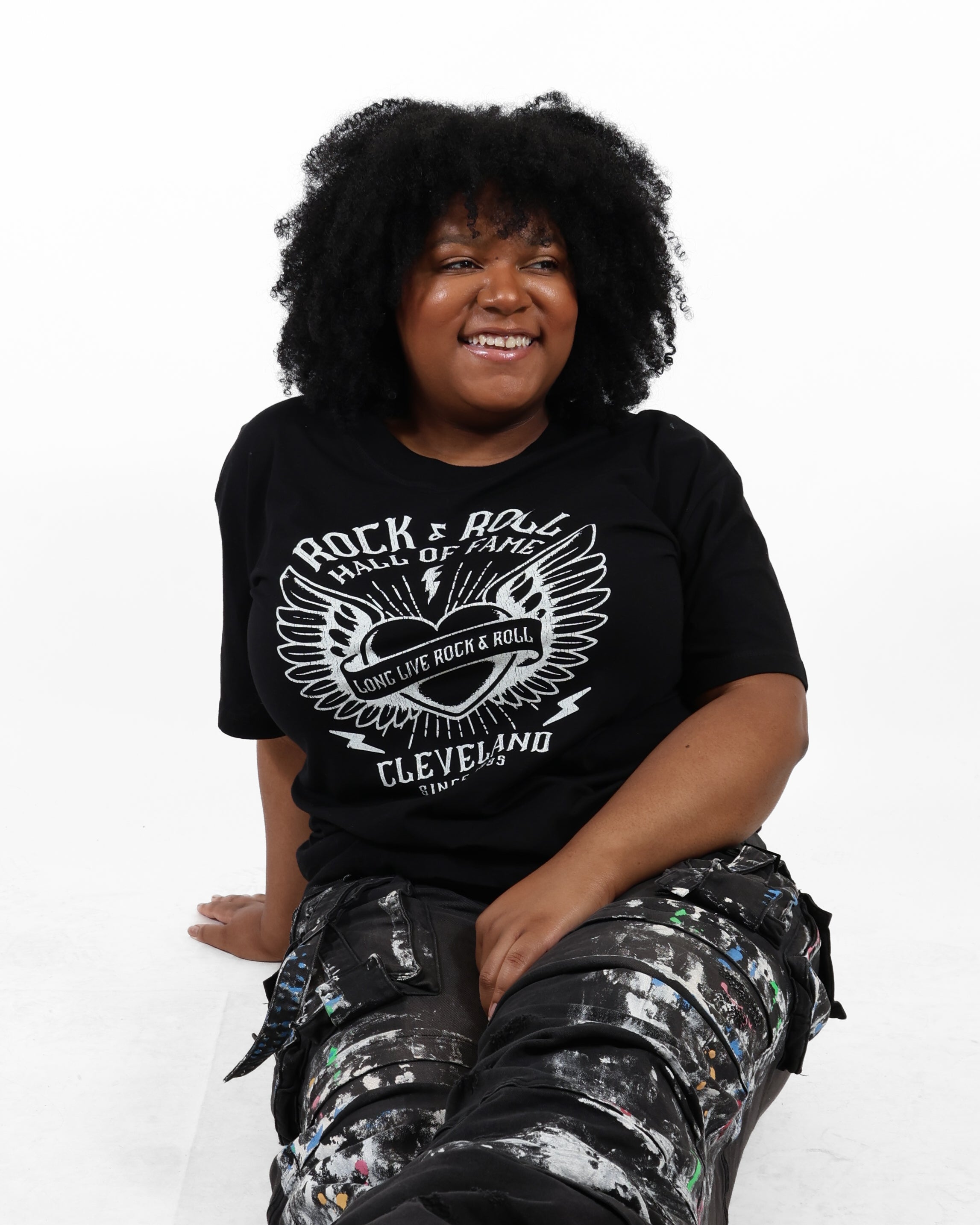 ROCK HALL FLYING HEART OVERSIZED CREW T-SHIRT
