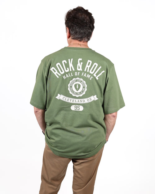 ROCK HALL BOLT PICK CREST PINE TREE GREEN T-SHIRT