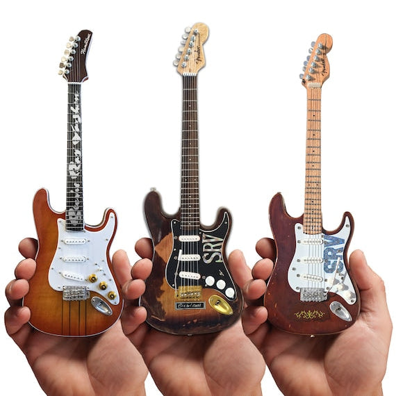 STEVIE RAY VAUGHAN - SRV - SET OF 3 MINI GUITARS