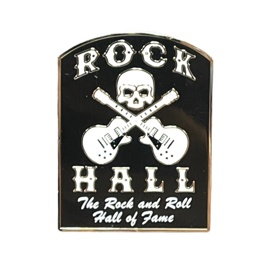 ROCK HALL DOUBLE GUITAR SKULL MAGNET