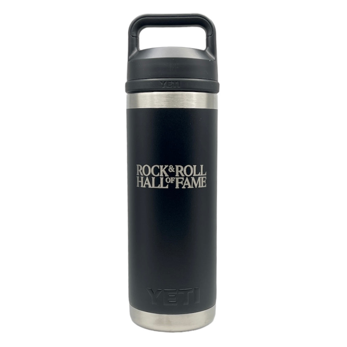 ROCK HALL YETI RAMBLER 18 OZ BLACK CHUG WATER BOTTLE