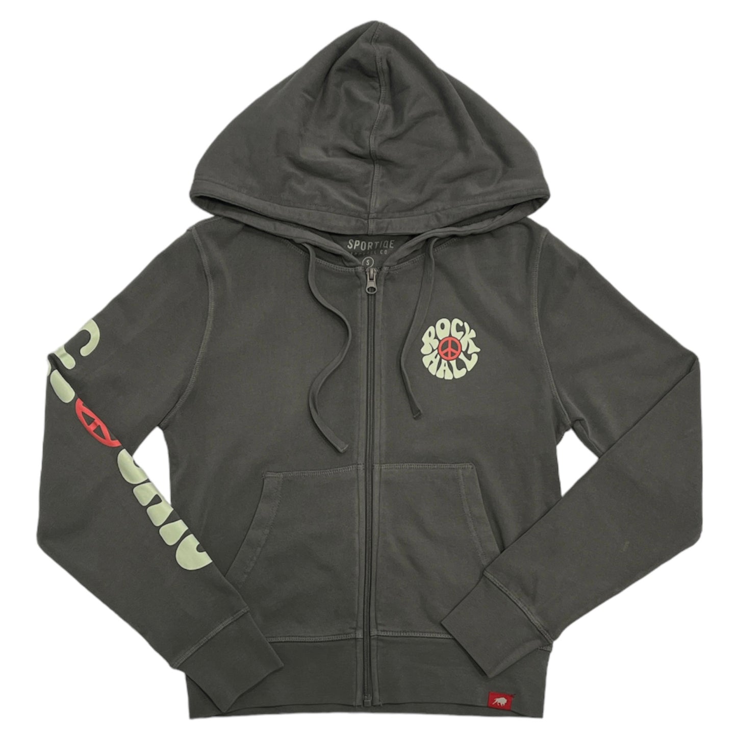 ROCK HALL FITTED CLEVELAND PEACE SIGN FRENCH TERRY ZIP UP HOODIE