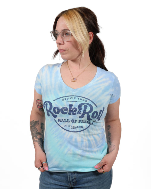 ROCK HALL LAGOON TIE DYE V-NECK FITTED T-SHIRT
