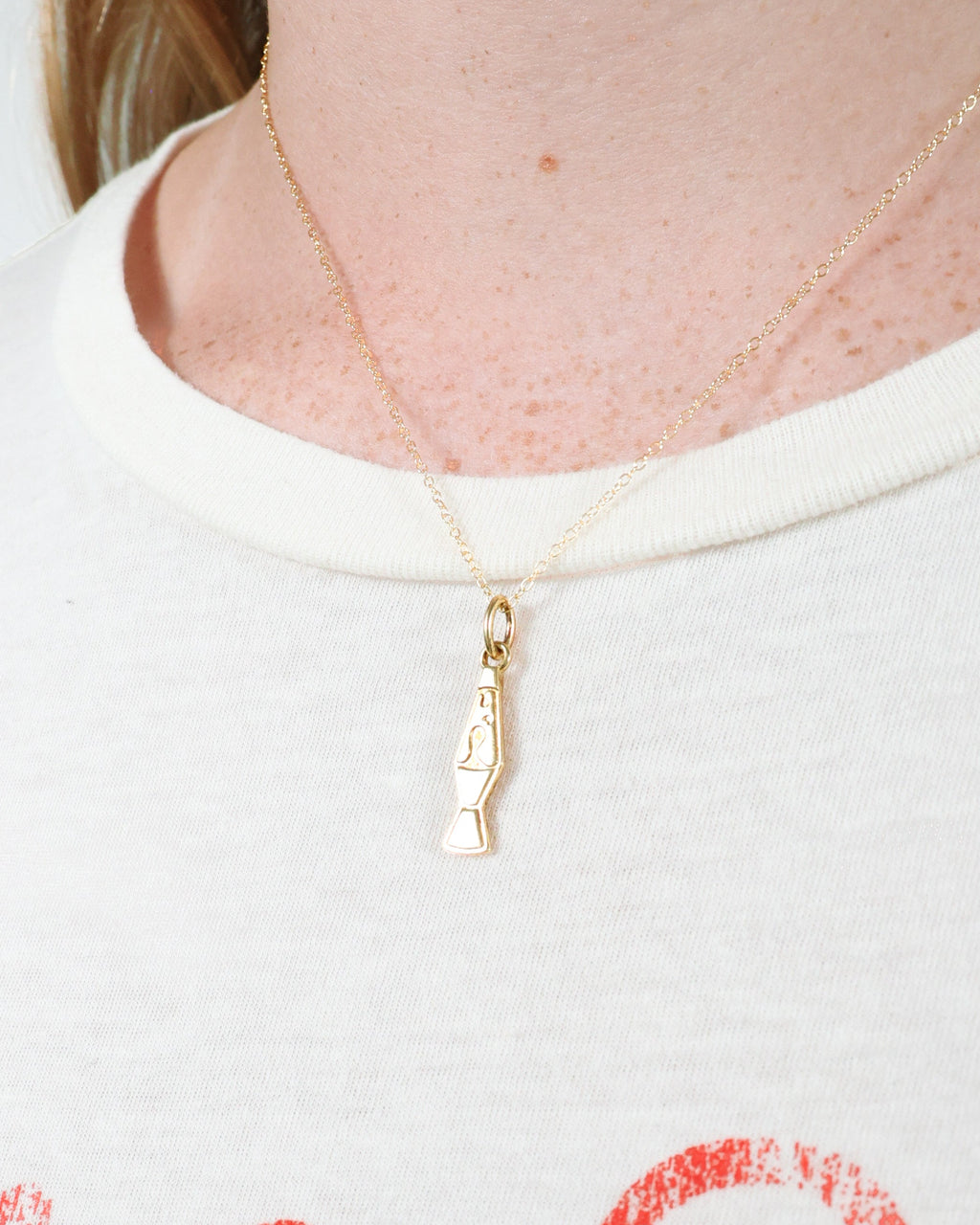 ROCK HALL GOLD LAVA LAMP CHARM NECKLACE