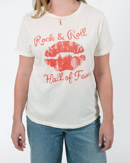 ROCK HALL ROCK N ROLL SKYLINE LIPS FITTED T-SHIRT