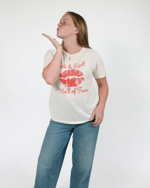 ROCK HALL ROCK N ROLL SKYLINE LIPS FITTED T-SHIRT