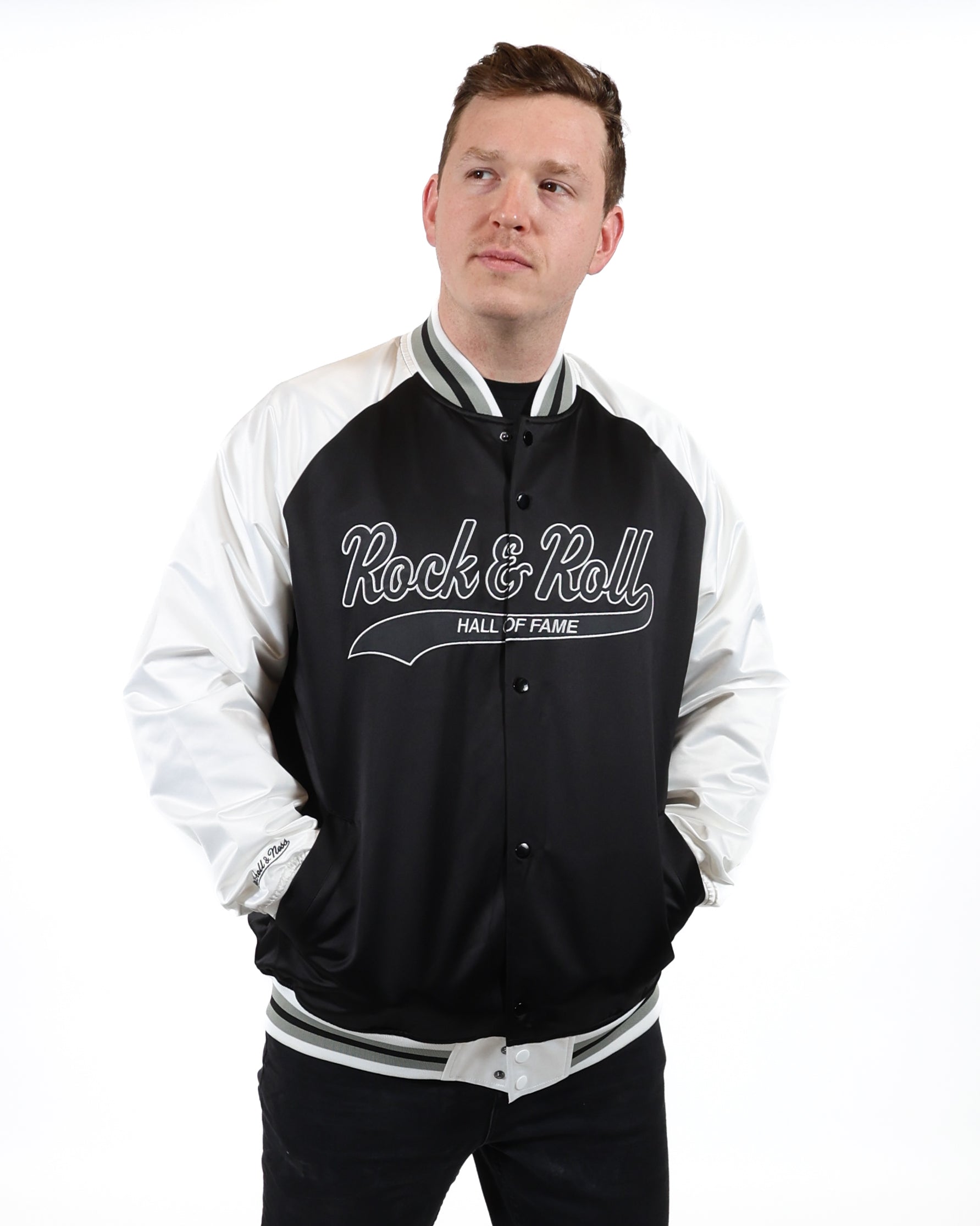 MITCHELL AND NESS X ROCK HALL - SATIN JACKET