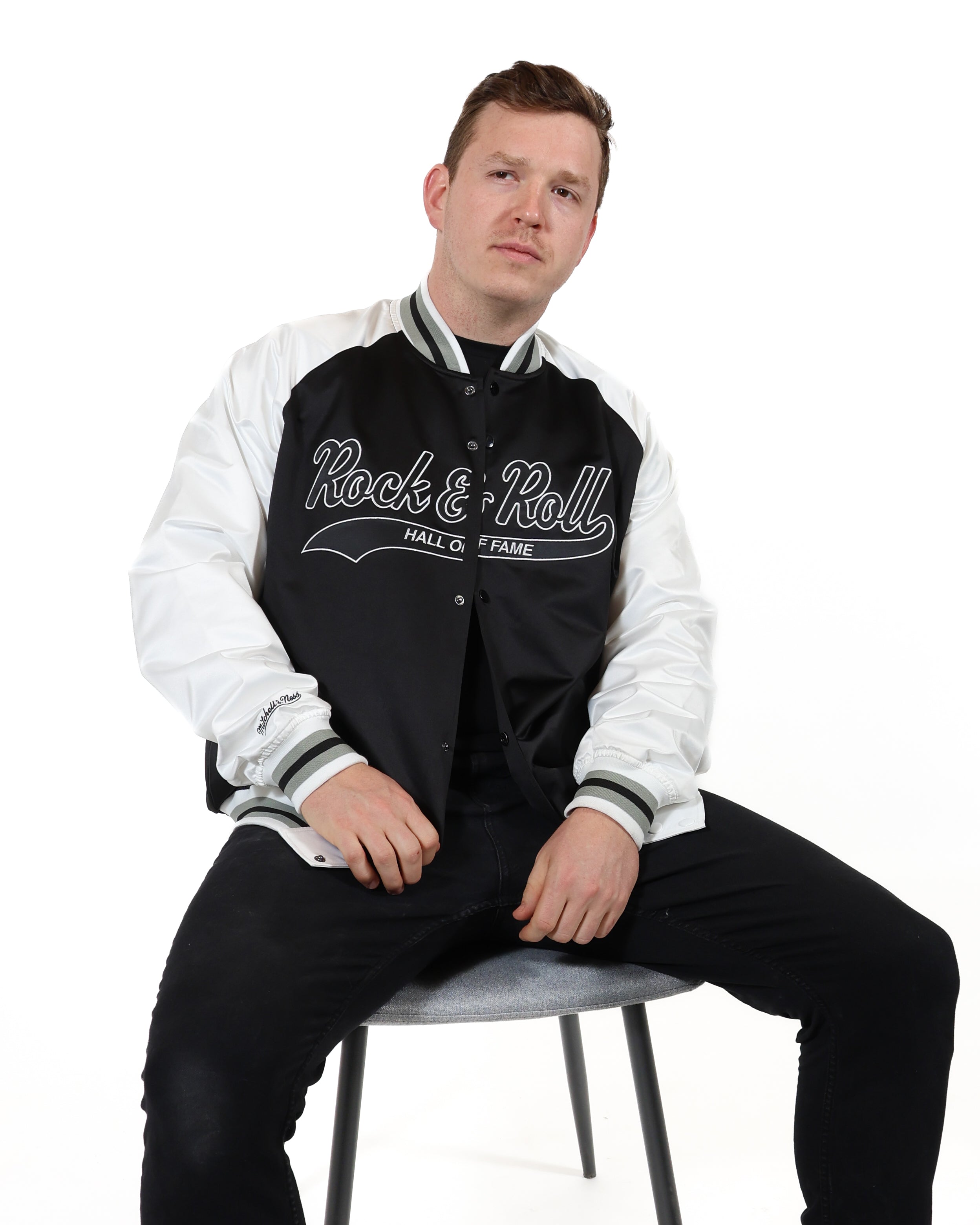 MITCHELL AND NESS X ROCK HALL - SATIN JACKET