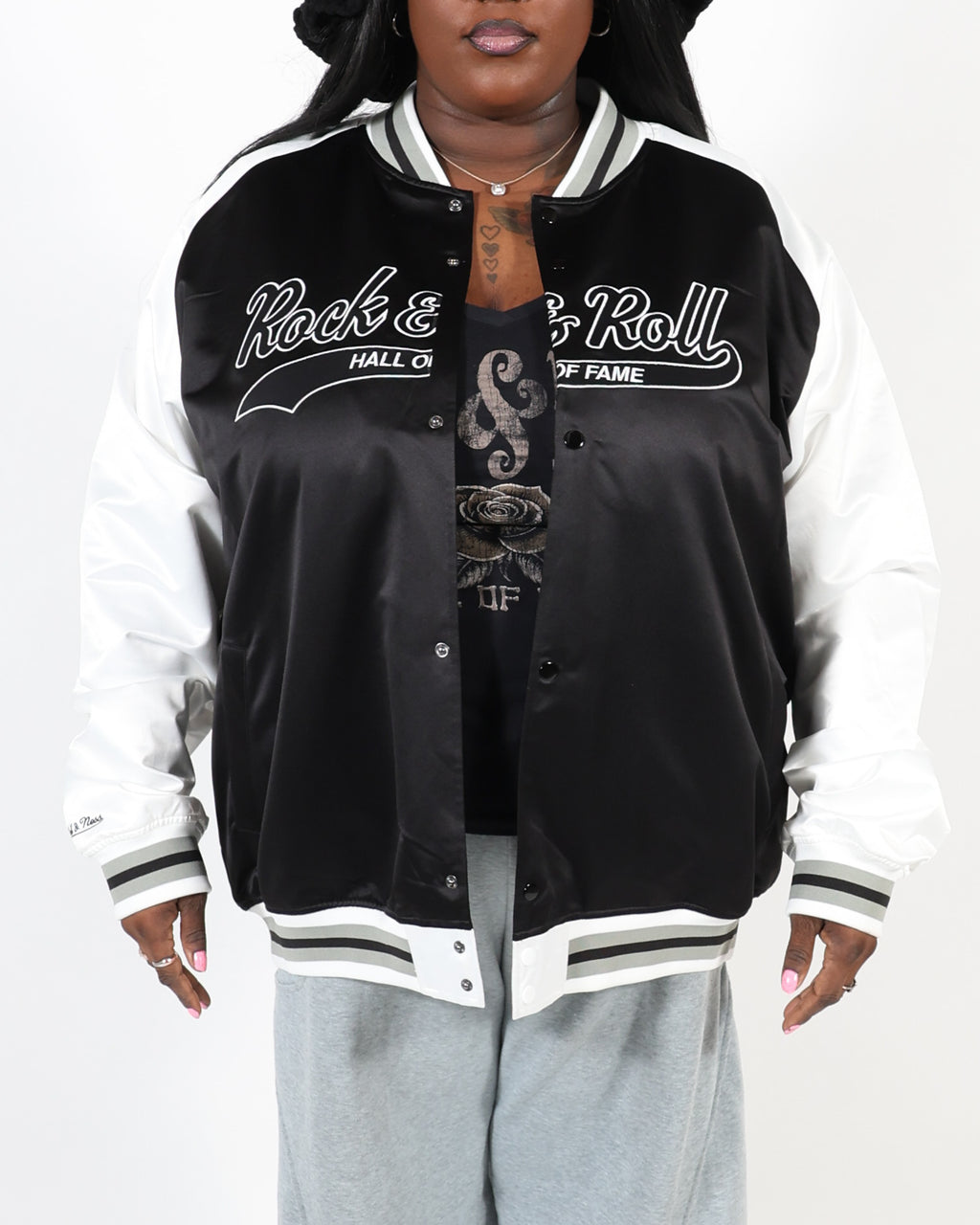 MITCHELL AND NESS X ROCK HALL - SATIN JACKET