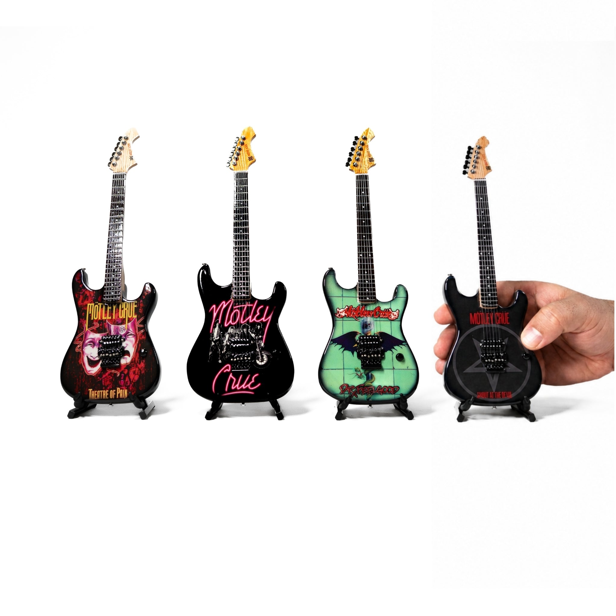 MOTLEY CRUE - SET OF 4 MINI GUITARS