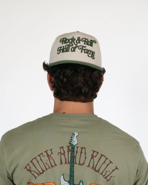 ROCK HALL OLIVE TWO TONE SUPPORT LIVE MUSIC HAT