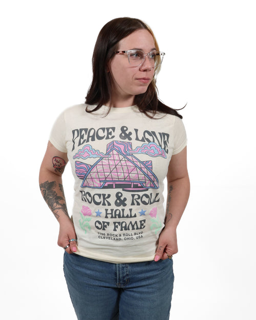 ROCK HALL PEACE & LOVE MUSEUM FITTED T-SHIRT
