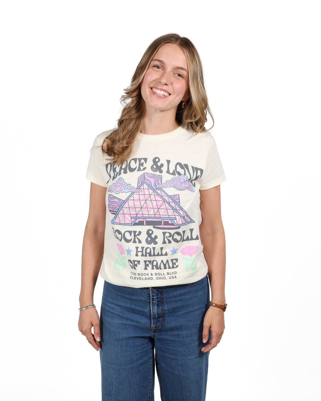 ROCK HALL PEACE & LOVE MUSEUM FITTED T-SHIRT