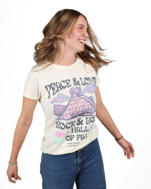 ROCK HALL PEACE & LOVE MUSEUM FITTED T-SHIRT