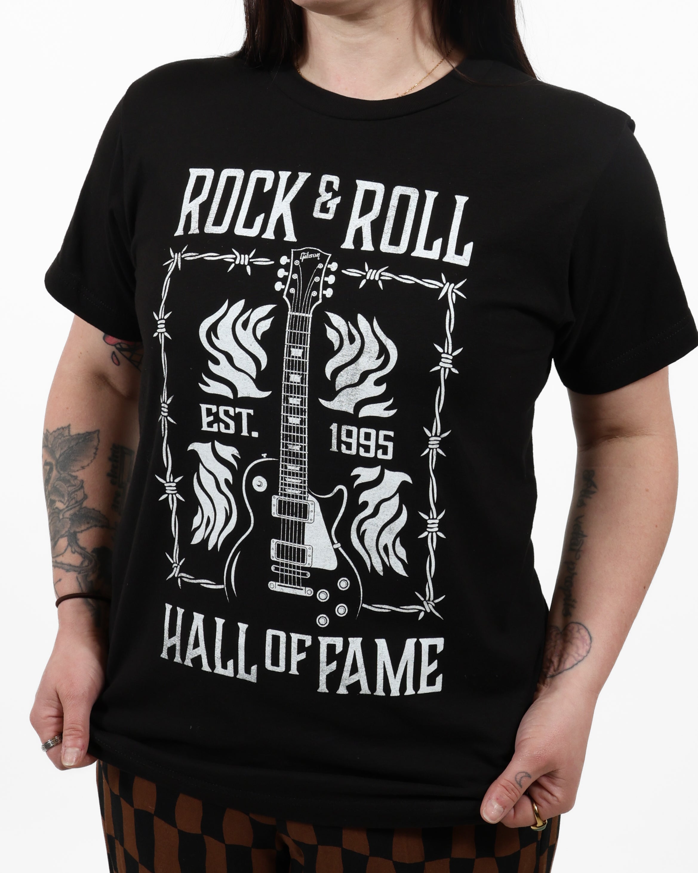 ROCK HALL BARBED WIRE GUITAR T-SHIRT