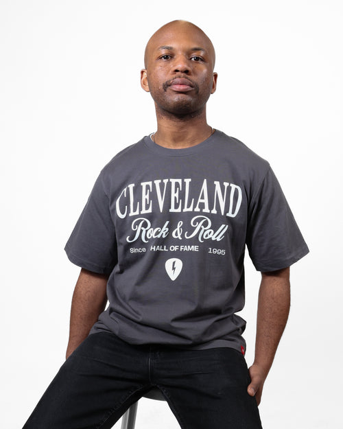ROCK HALL CLEVELAND HERITAGE SCRIPT ONYX T-SHIRT