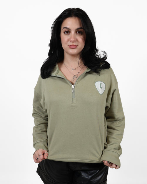 ROCK HALL SUEDE PATCH FITTED QUARTER ZIP