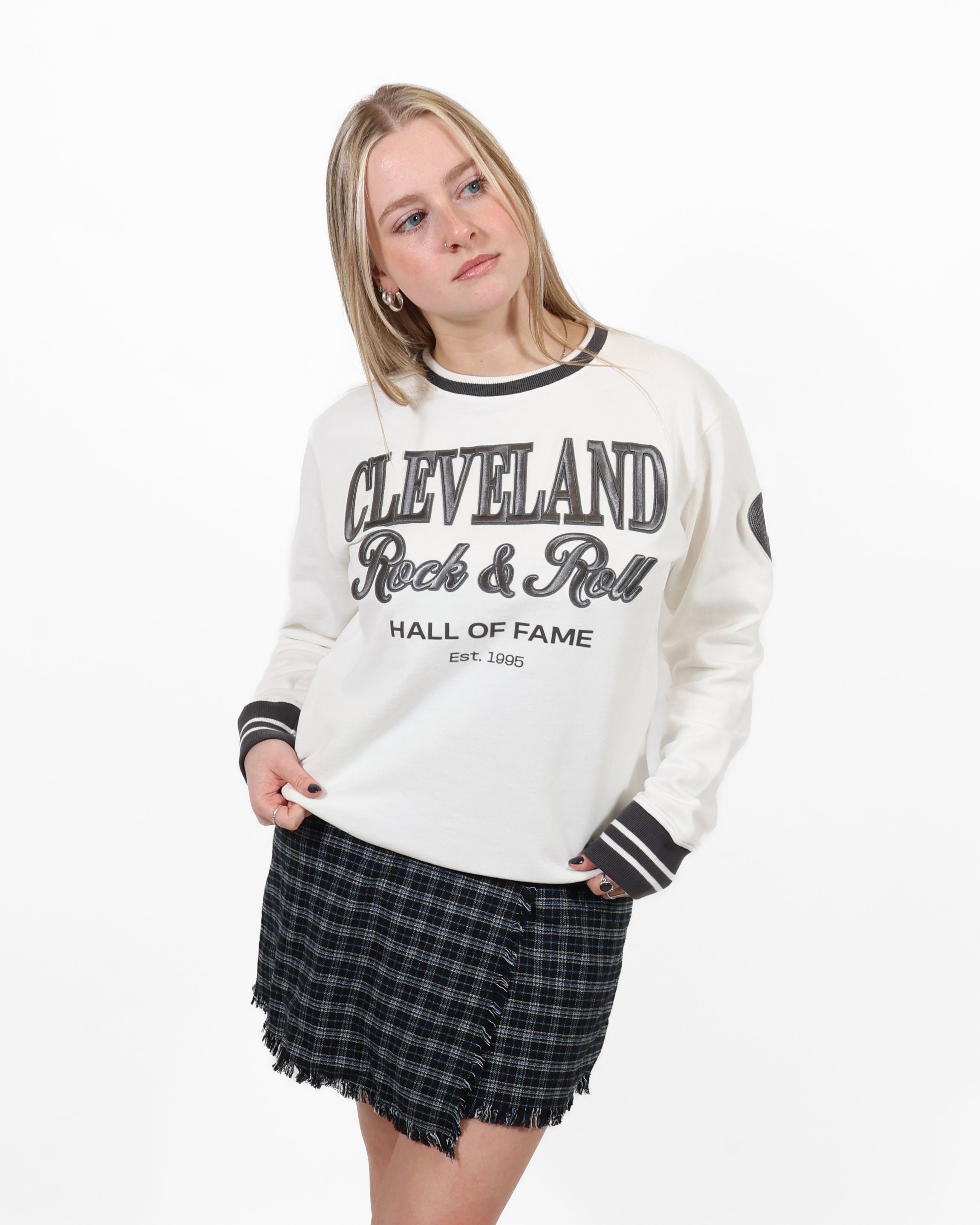 ROCK HALL EMBROIDERED FRENCH TERRY CREWNECK