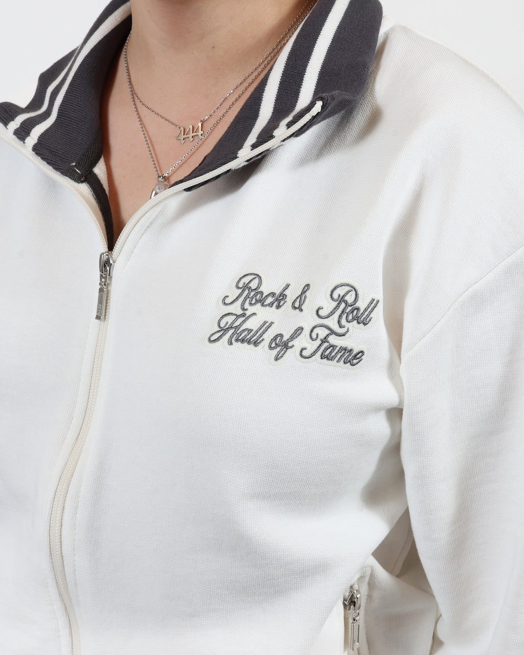 ROCK HALL SUEDE PATCH FITTED FRENCH TERRY JACKET