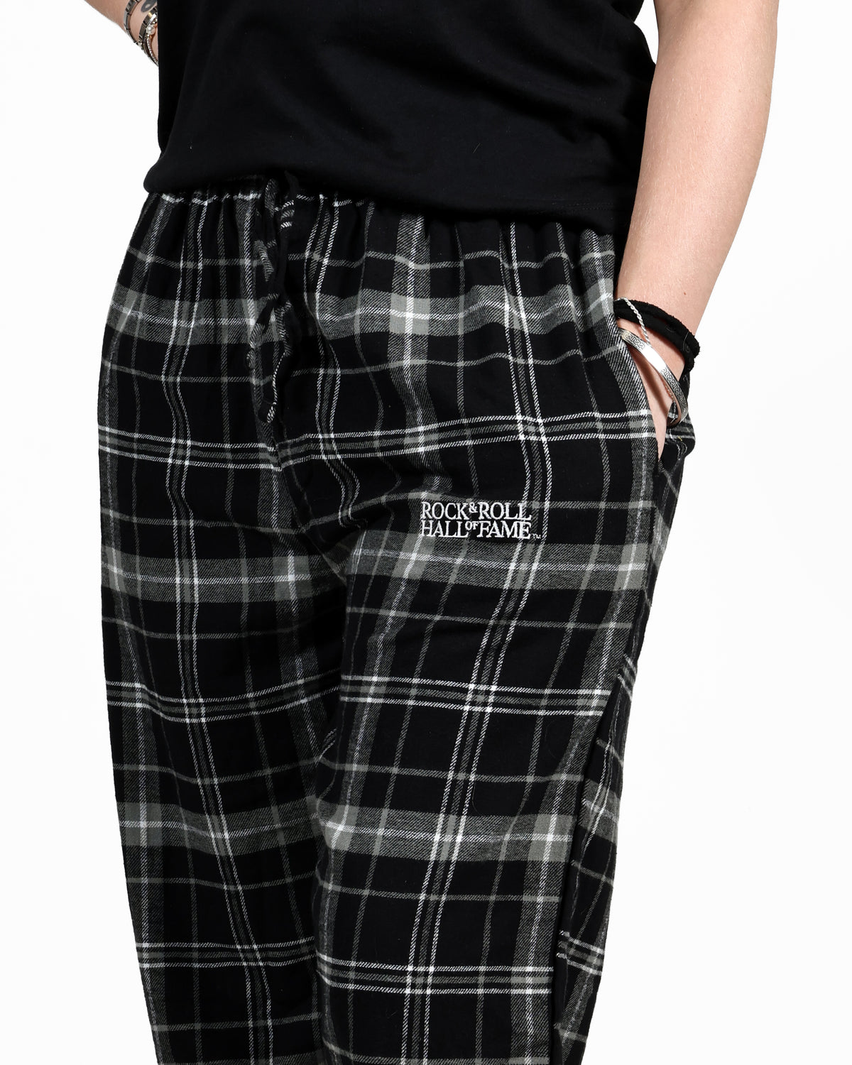 ROCK HALL UNISEX BLACK & GREY FLEECE PANTS