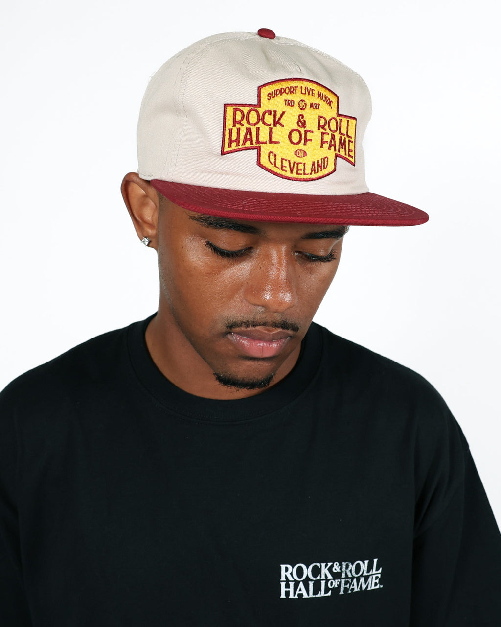 ROCK HALL MAROON TWO TONE SUPPORT LIVE MUSIC HAT