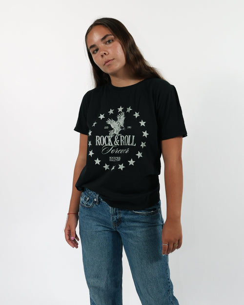 ROCK HALL ROCK N ROLL FOREVER FITTED T-SHIRT
