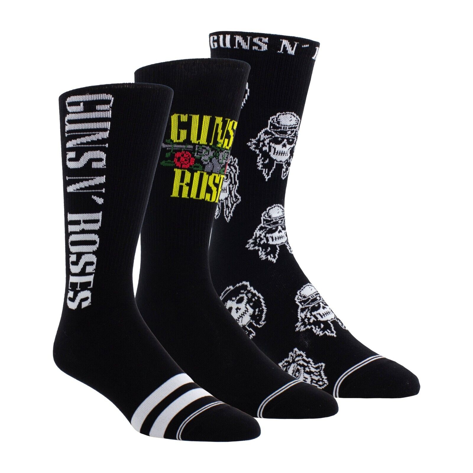 GUNS N ROSES - PAQUETE DE 3 CALCETINES CON LOGO DE ESQUELETO