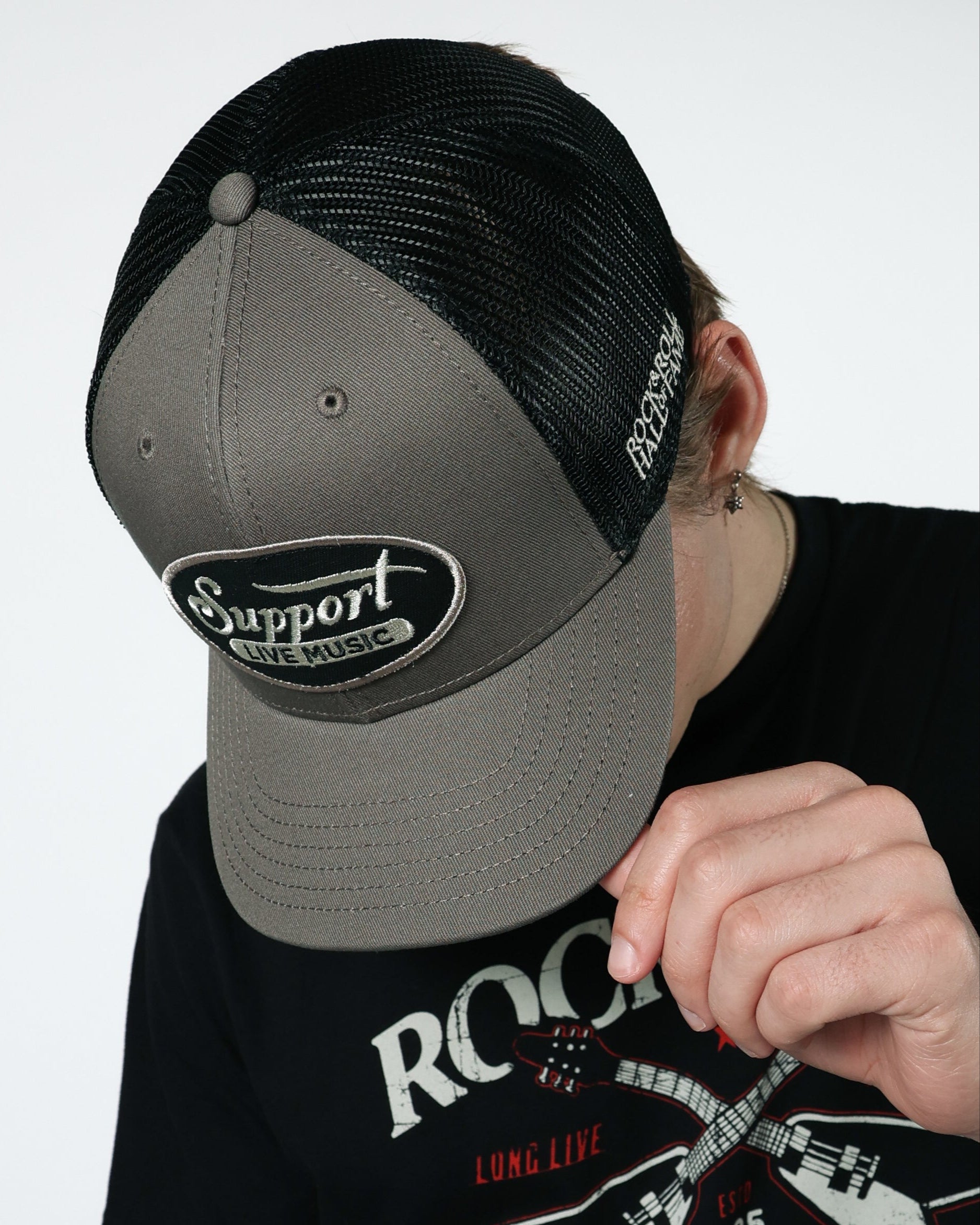 ROCK HALL SUPPORT LIVE MUSIC SCRIPT TRUCKER HAT