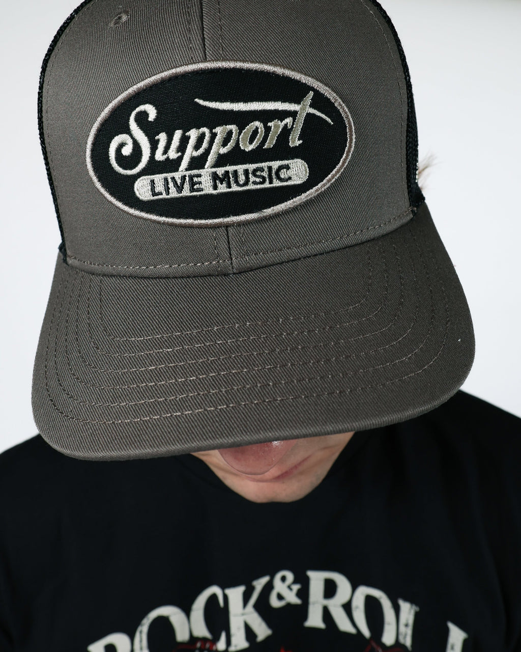 ROCK HALL SUPPORT LIVE MUSIC SCRIPT TRUCKER HAT