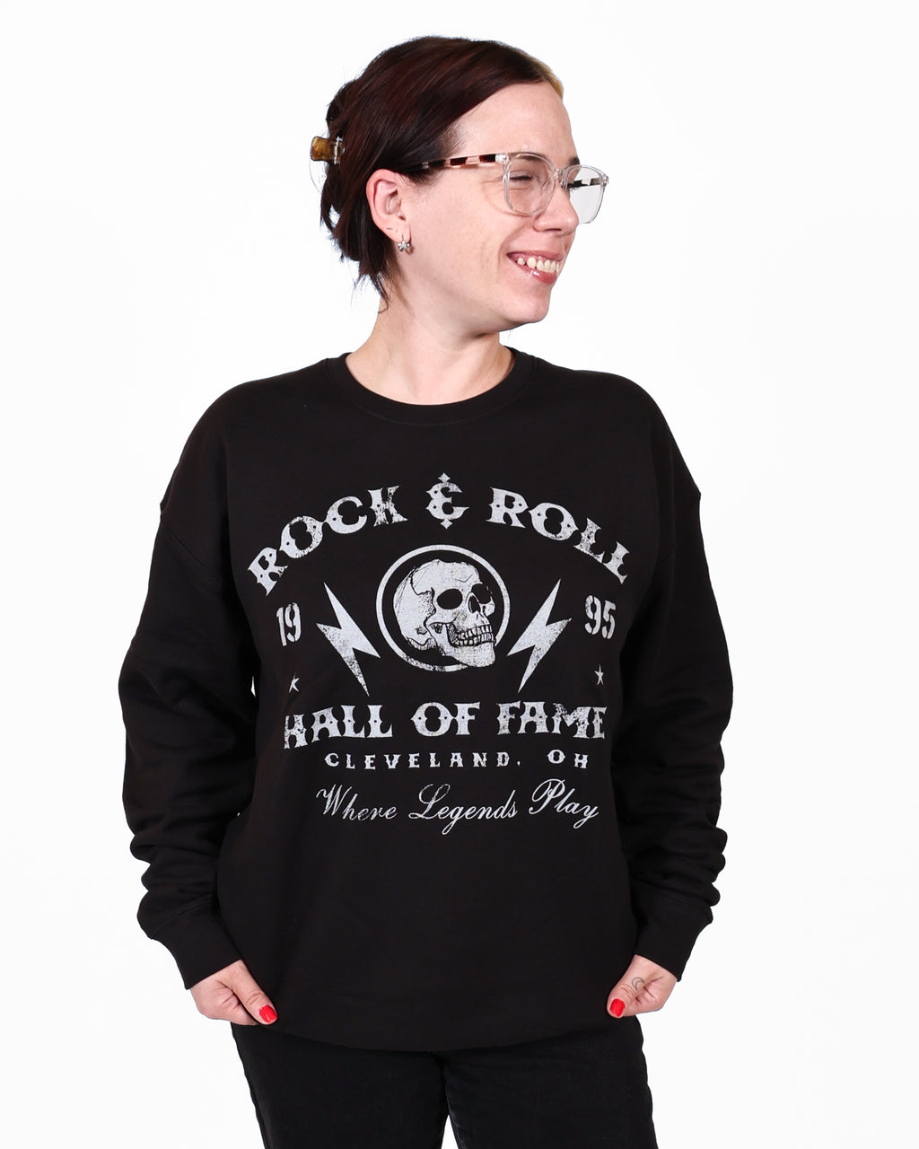 ROCK HALL SKULL BOLT CREWNECK