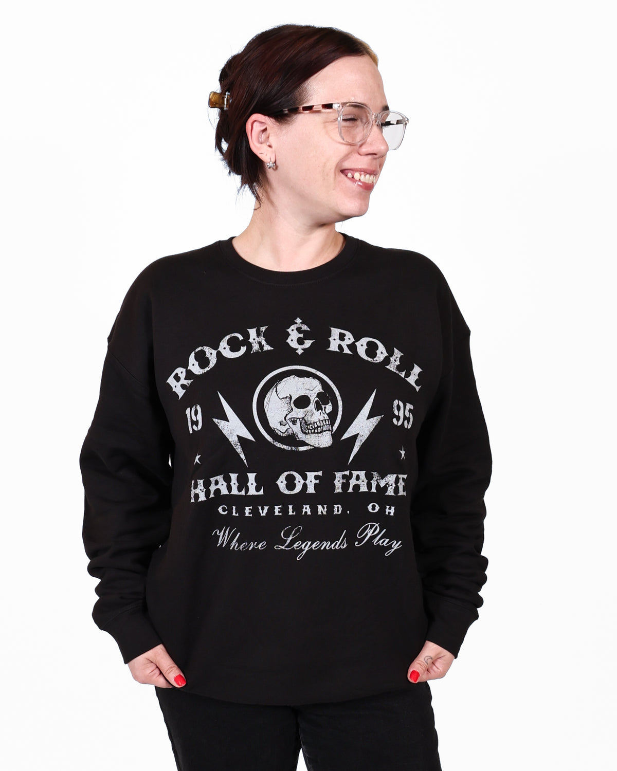 ROCK HALL SKULL BOLT CREWNECK
