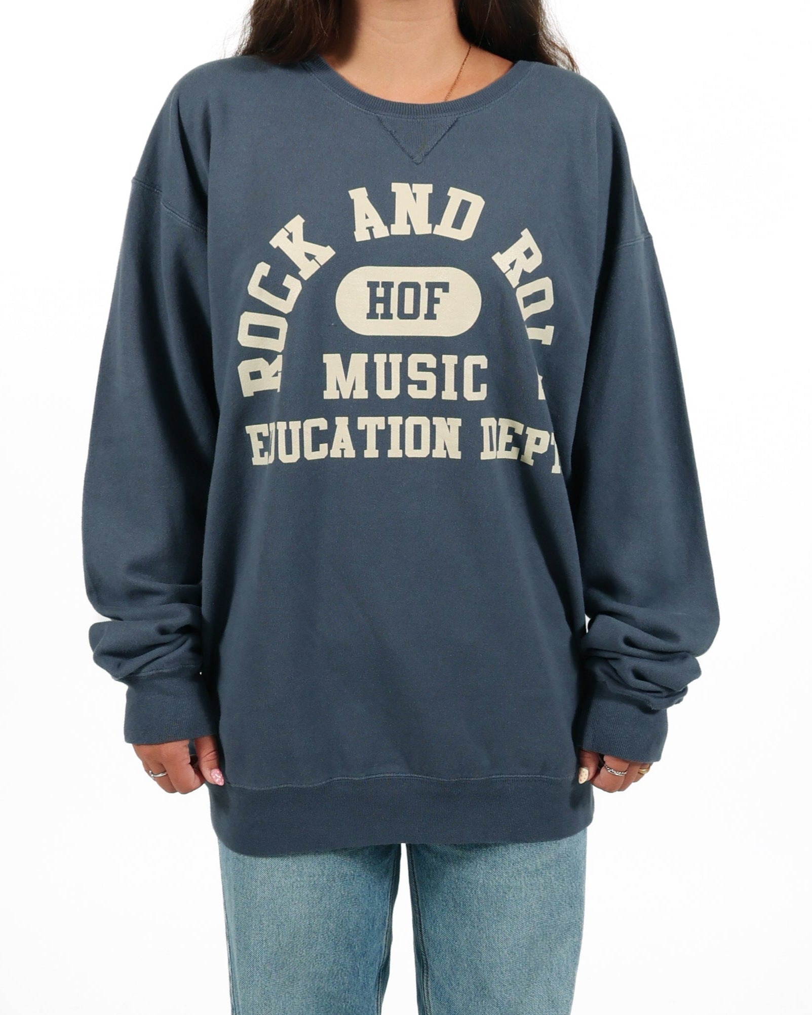 ROCK HALL MUSIC EDUCATION DEPT SLATE CREW PULLOVER