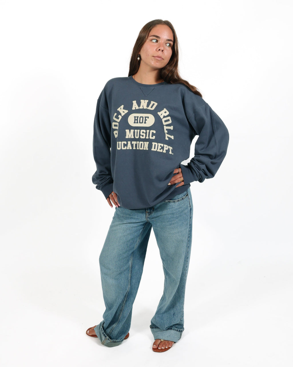 ROCK HALL MUSIC EDUCATION DEPT SLATE CREW PULLOVER