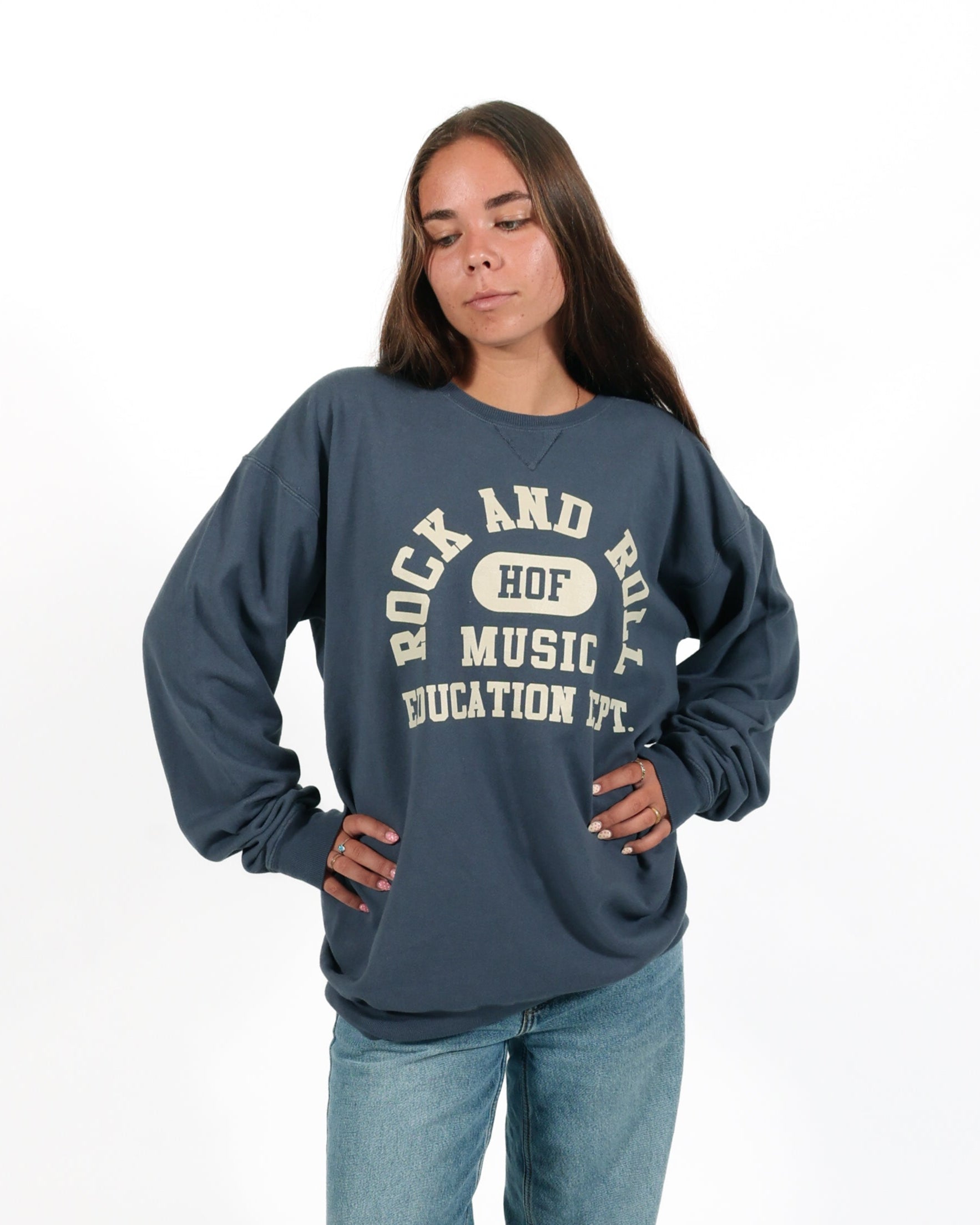 ROCK HALL MUSIC EDUCATION DEPT SLATE CREW PULLOVER