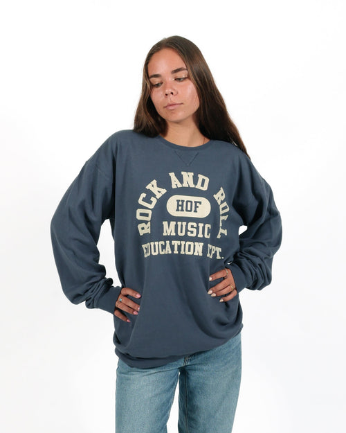 ROCK HALL MUSIC EDUCATION DEPT SLATE CREW PULLOVER