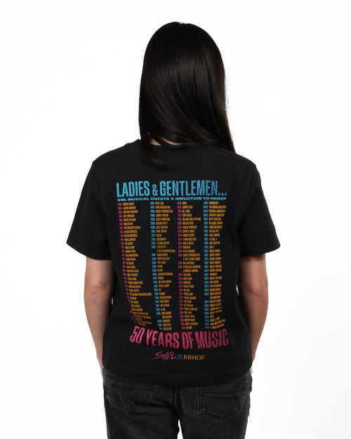 ROCK HALL x SNL - LADIES & GENTLEMAN ENCYCLOPEDIA FITTED T-SHIRT